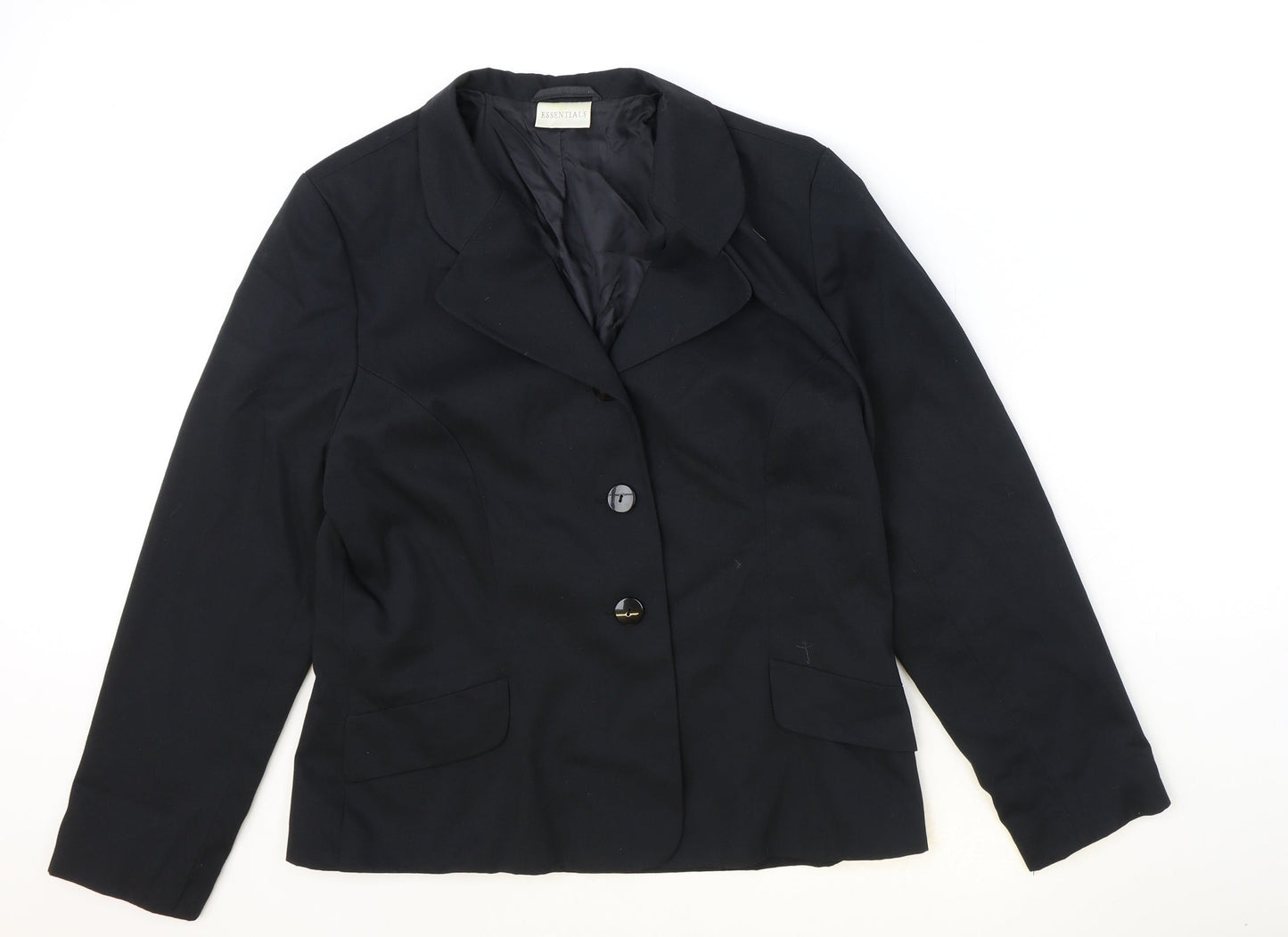 Womens UK Size 14 Essentials Regular Black Blazer