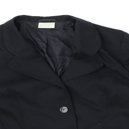 Womens UK Size 14 Essentials Regular Black Blazer