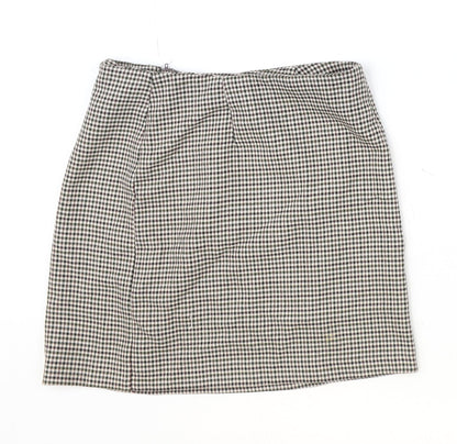 New Look Womens Multicoloured Plaid Polyester Straight & Pencil Skirt Size 6 Zip