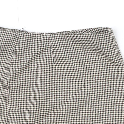 New Look Womens Multicoloured Plaid Polyester Straight & Pencil Skirt Size 6 Zip