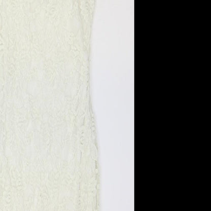 Missguided Womens Ivory Polyester Pencil Dress Size 6 V-Neck Pullover