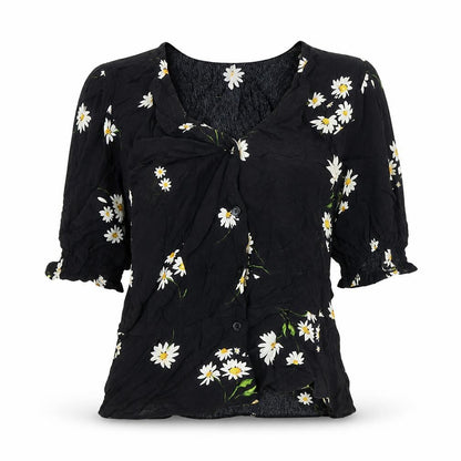 Womens UK Size 8 New Look Black Basic Blouse