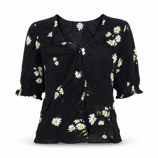 Womens UK Size 8 New Look Black Basic Blouse