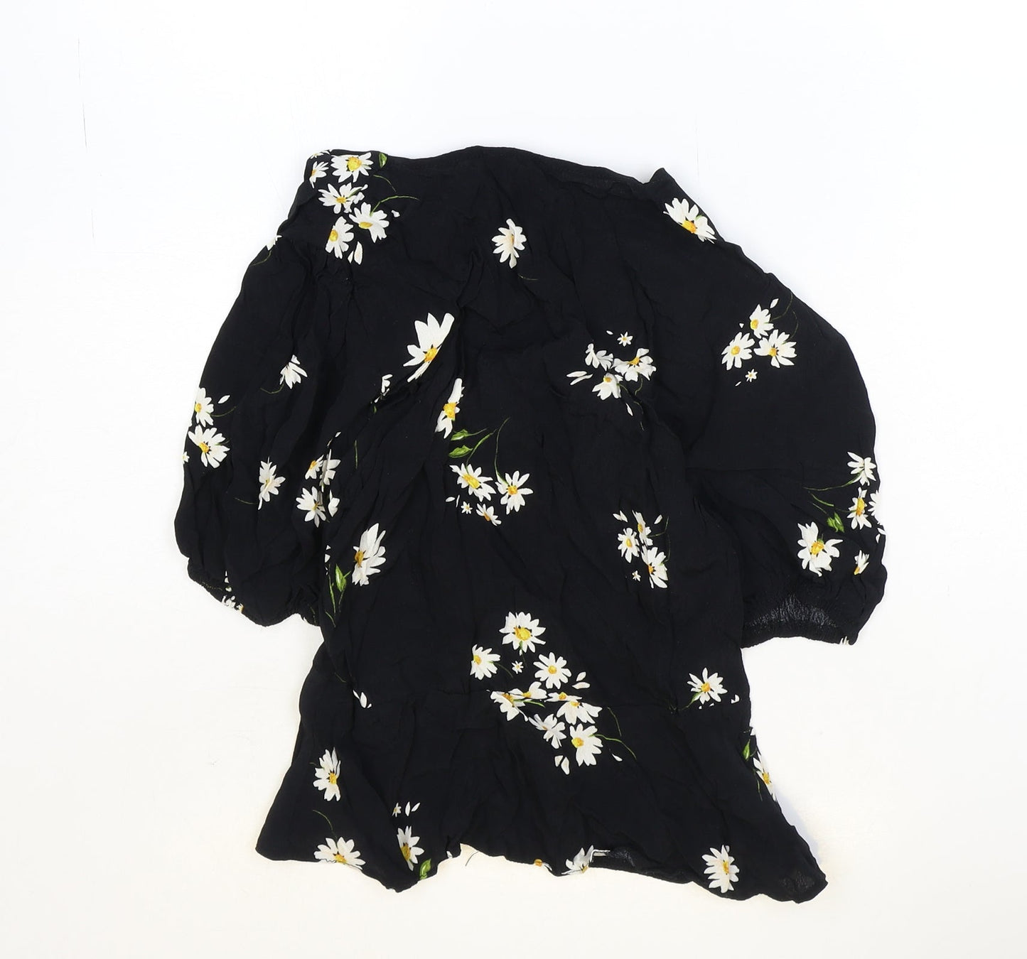 Womens UK Size 8 New Look Black Basic Blouse