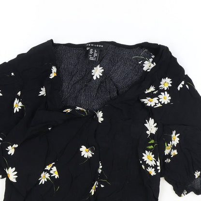 Womens UK Size 8 New Look Black Basic Blouse