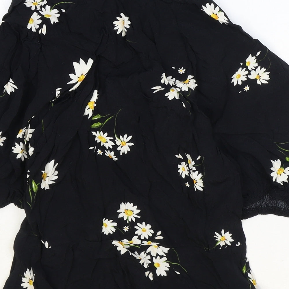 Womens UK Size 8 New Look Black Basic Blouse