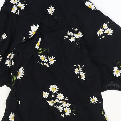 Womens UK Size 8 New Look Black Basic Blouse