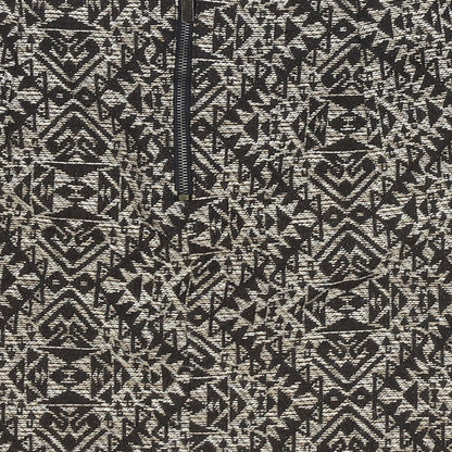 Marks and Spencer Womens Brown Geometric Cotton Straight & Pencil Skirt Size 10 Zip