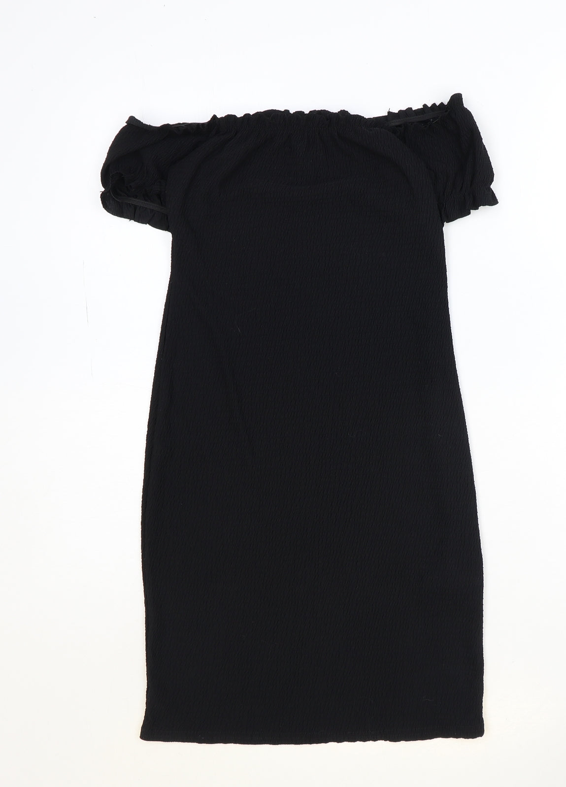 Missguided Womens Black Polyester A-Line Size 10 Off the Shoulder Pullover