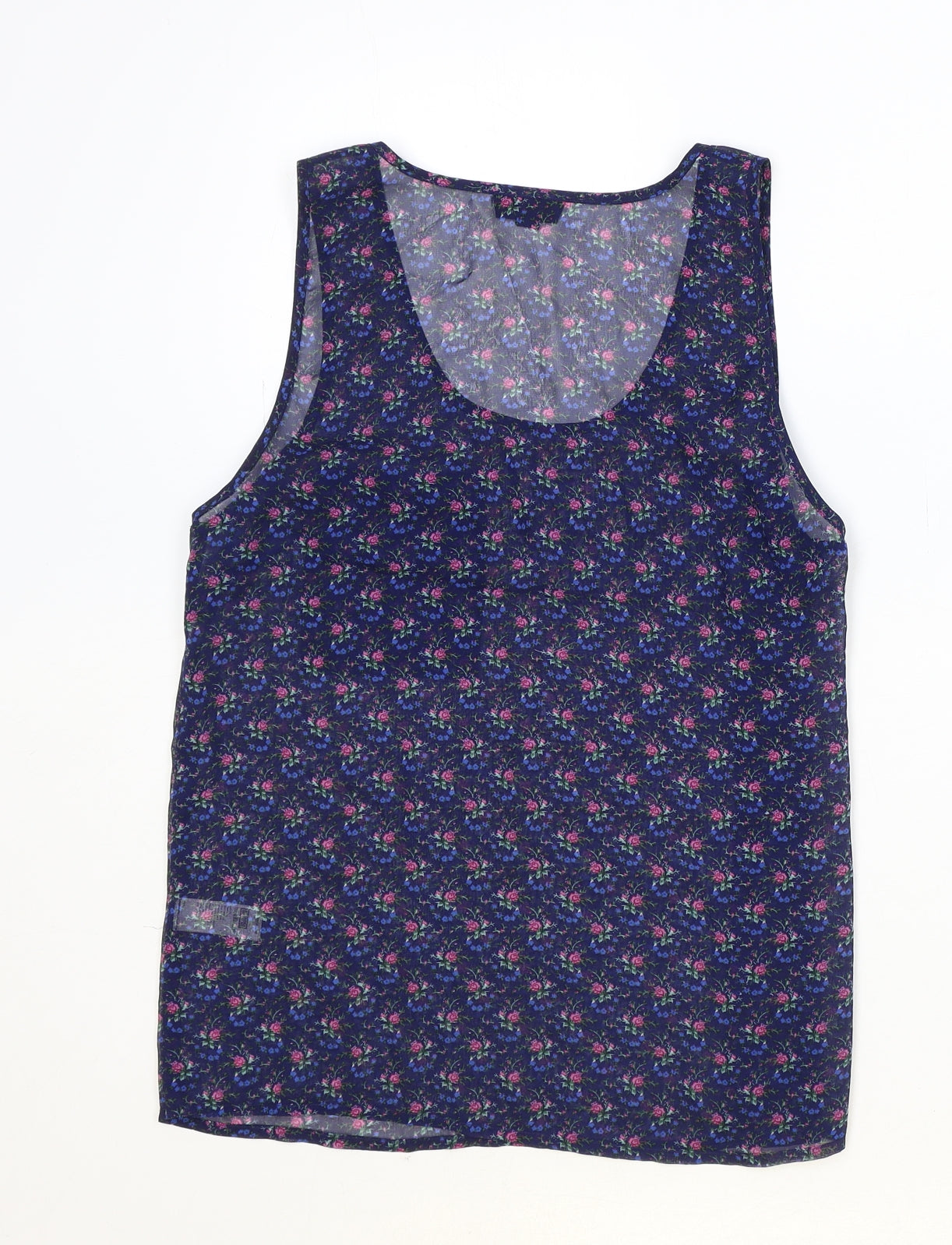 Womens UK Size 10 Topshop Blue Basic Tank