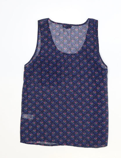 Womens UK Size 10 Topshop Blue Basic Tank