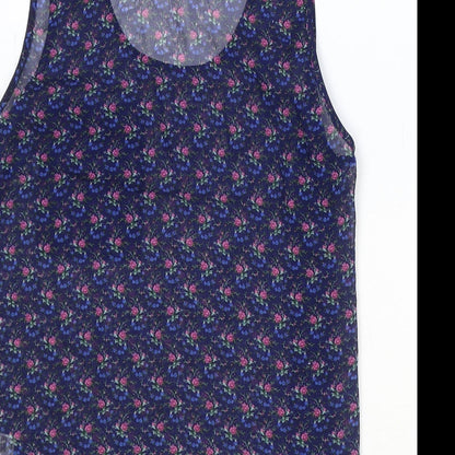 Womens UK Size 10 Topshop Blue Basic Tank