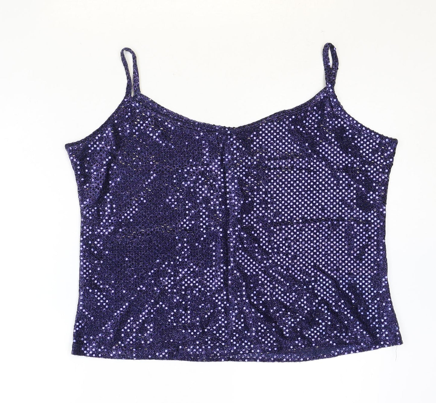 Womens UK Size 2XL Preworn Blue Basic Tank