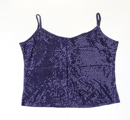 Womens UK Size 2XL Preworn Blue Basic Tank