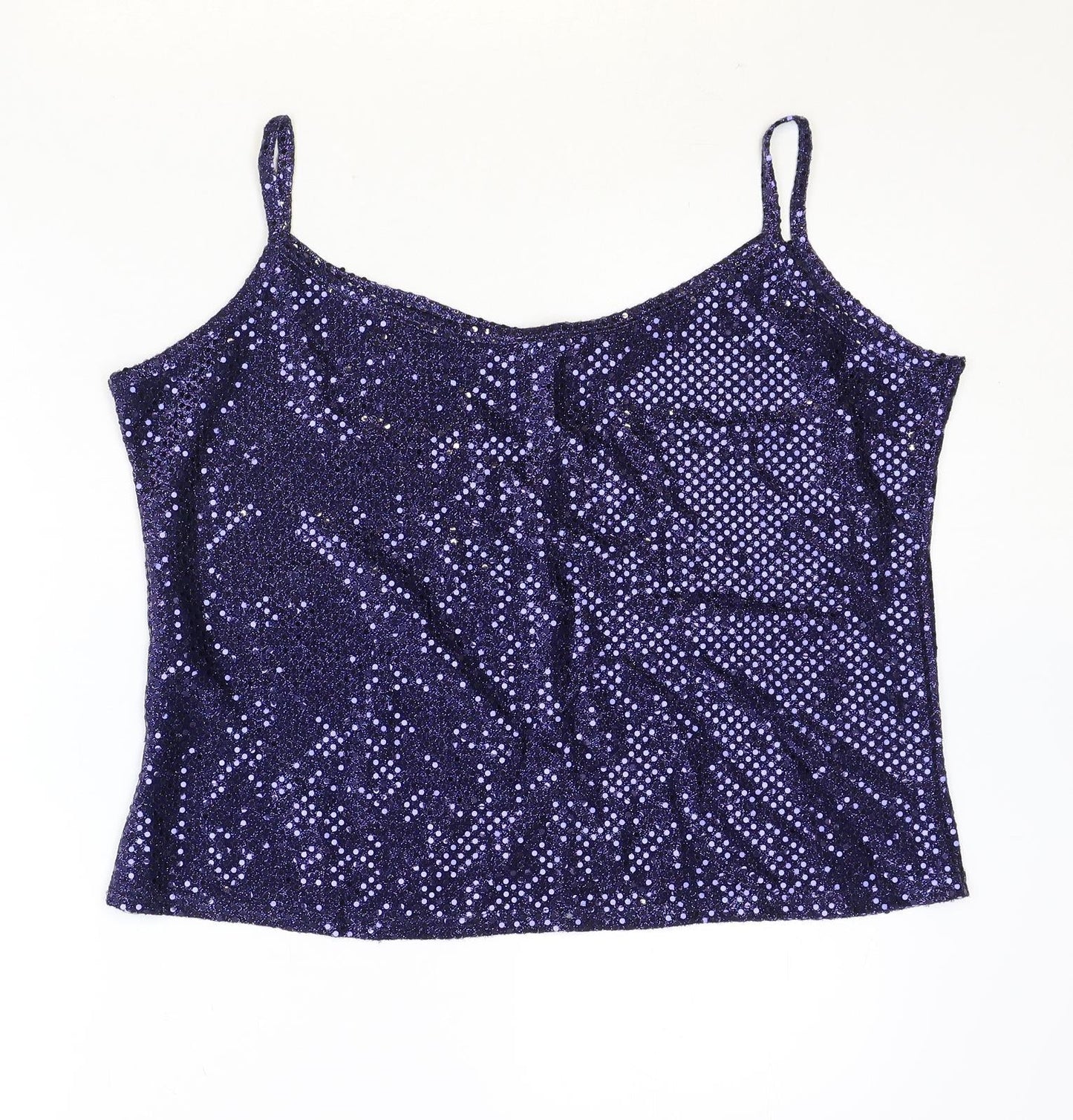 Womens UK Size 2XL Preworn Blue Basic Tank