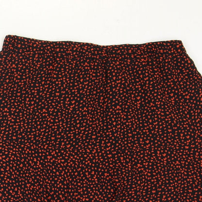 Marks and Spencer Womens Black Geometric Polyester Skater Skirt Size 10