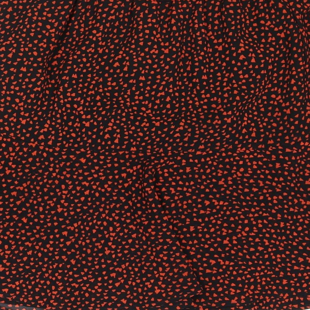 Marks and Spencer Womens Black Geometric Polyester Skater Skirt Size 10