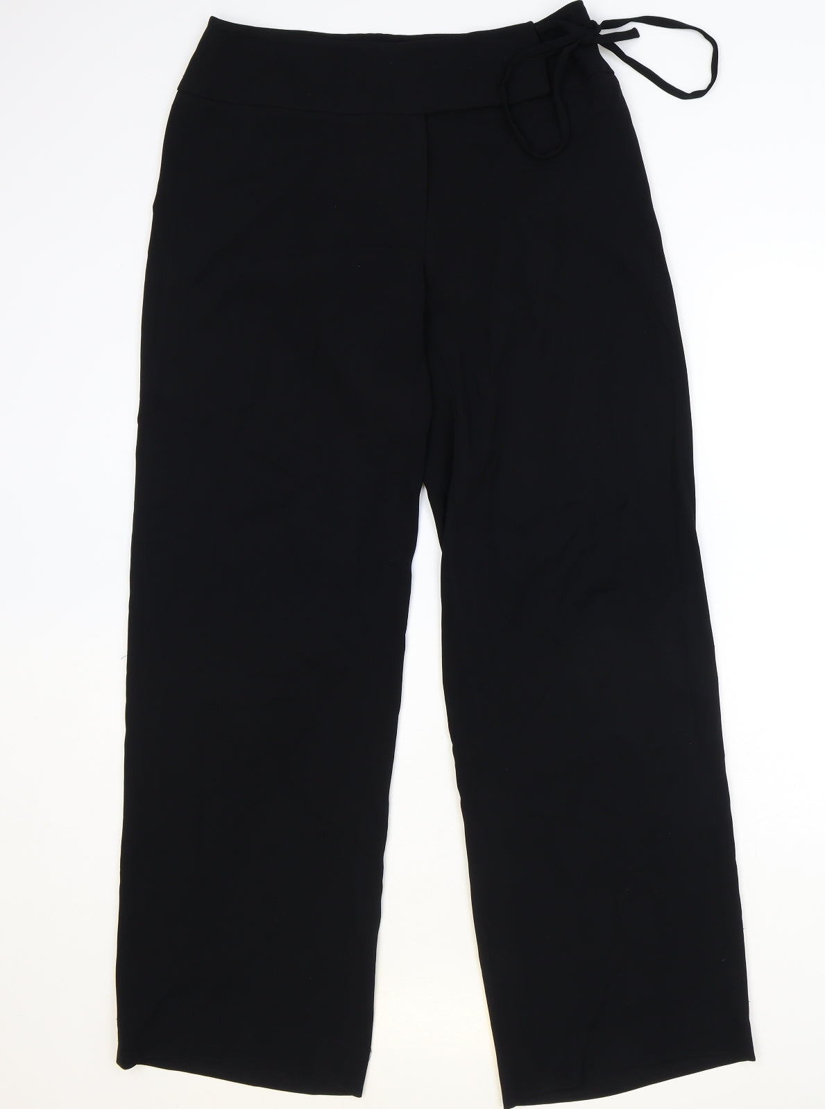 Coast Womens Black Polyester Trousers Size 12 Regular Snap