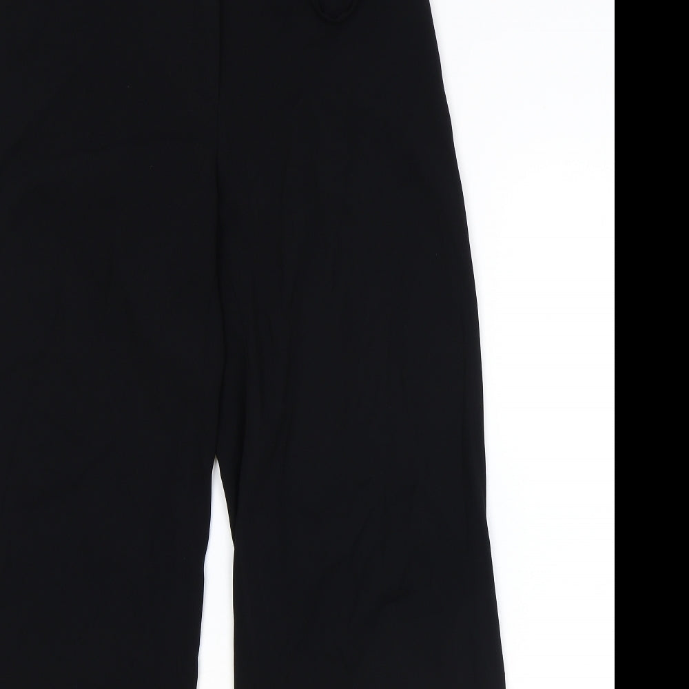 Coast Womens Black Polyester Trousers Size 12 Regular Snap