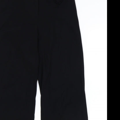 Coast Womens Black Polyester Trousers Size 12 Regular Snap