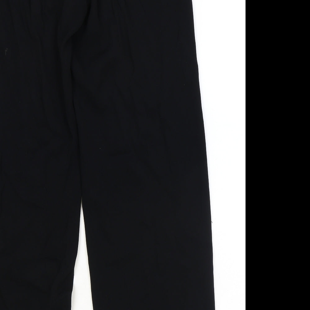 Coast Womens Black Polyester Trousers Size 12 Regular Snap