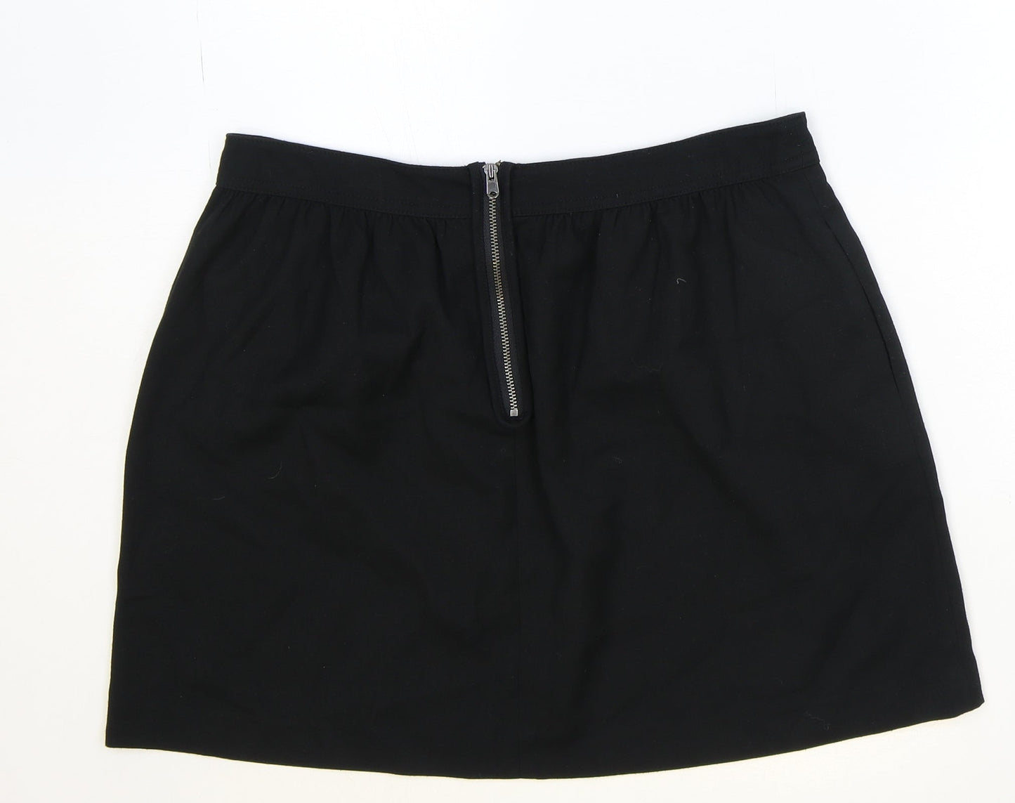 Gap Womens Black Polyester A-Line Skirt Size 10 Zip