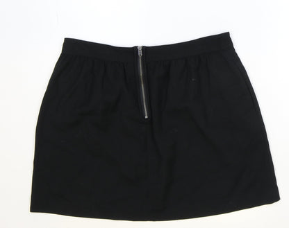 Gap Womens Black Polyester A-Line Skirt Size 10 Zip