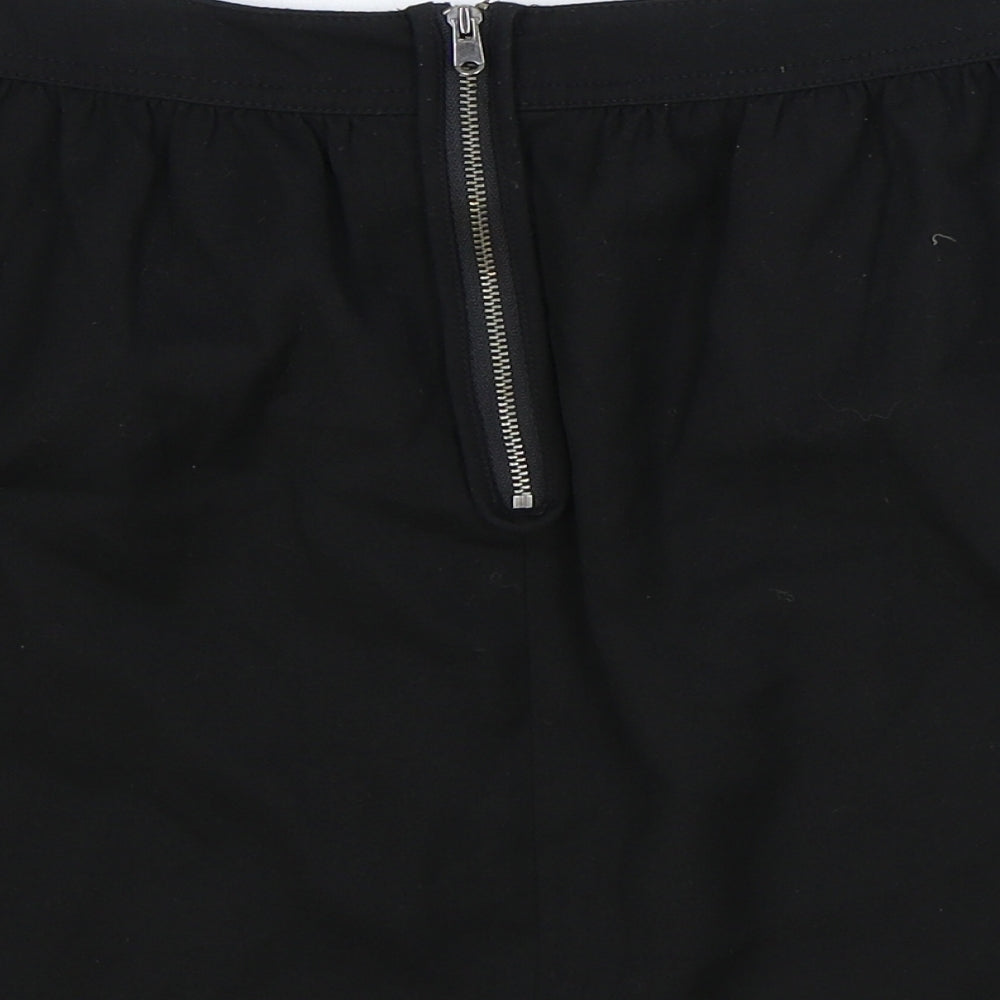 Gap Womens Black Polyester A-Line Skirt Size 10 Zip
