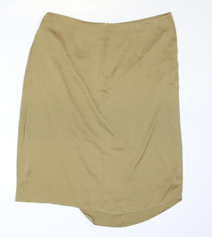 Marks and Spencer Womens Brown Polyester A-Line Skirt Size 20 Zip