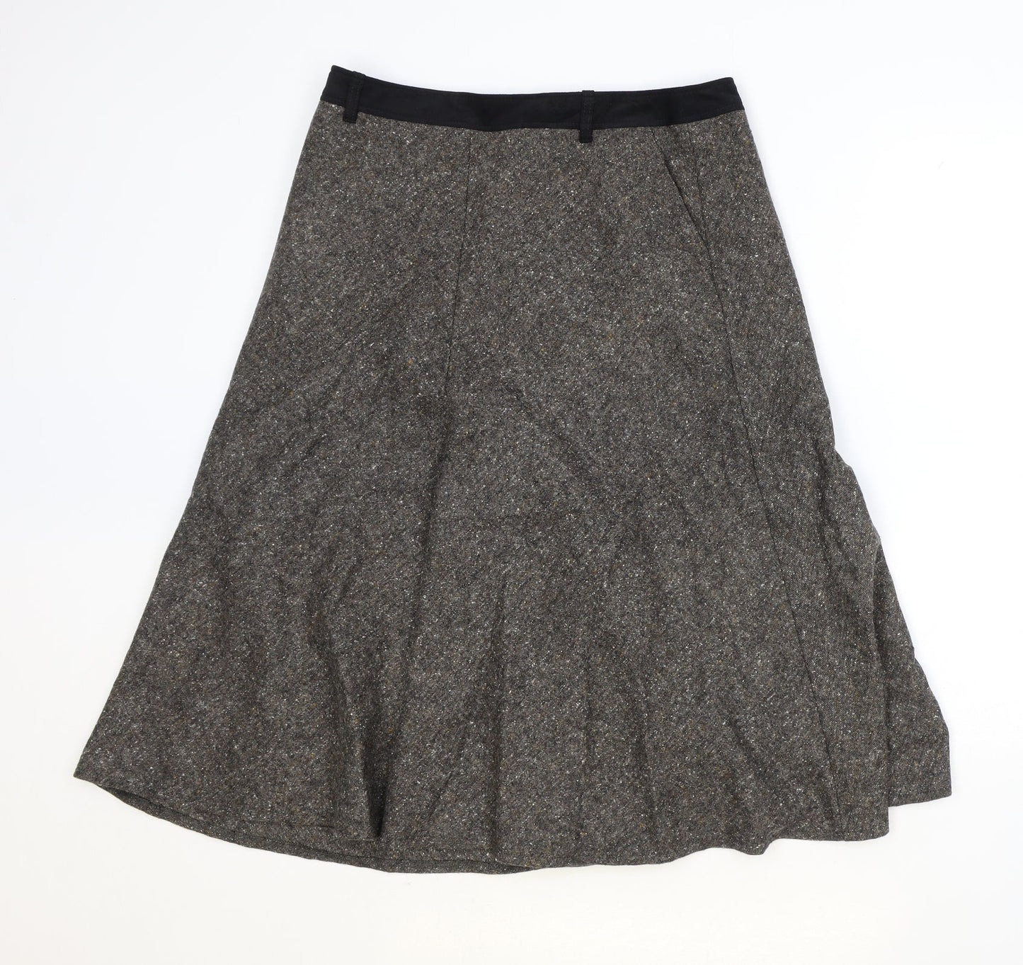 Gerry Weber Womens Brown Cotton Swing Skirt Size 12 Zip