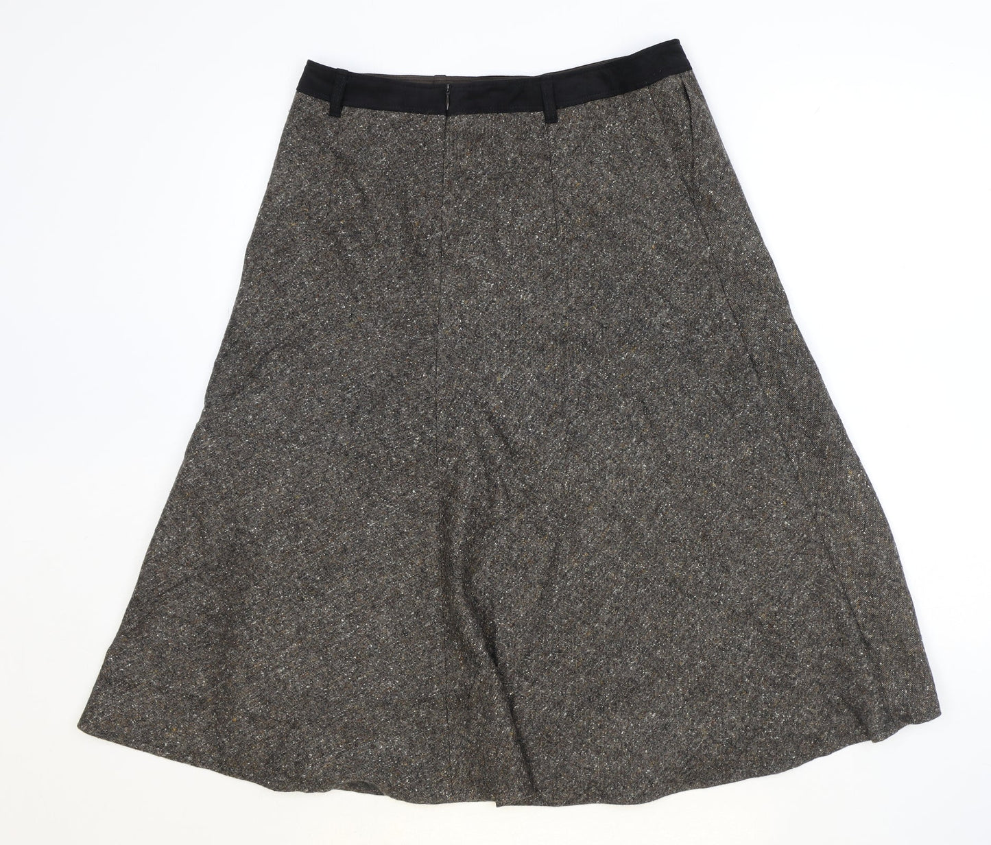 Gerry Weber Womens Brown Cotton Swing Skirt Size 12 Zip