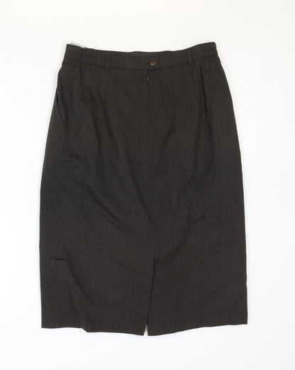 Hucke Womens Brown Wool Straight & Pencil Skirt Size 12 Zip