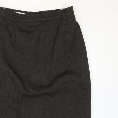 Hucke Womens Brown Wool Straight & Pencil Skirt Size 12 Zip