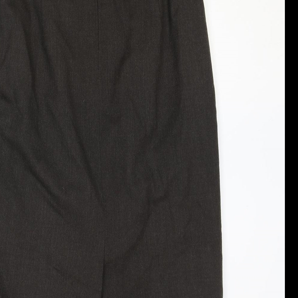 Hucke Womens Brown Wool Straight & Pencil Skirt Size 12 Zip
