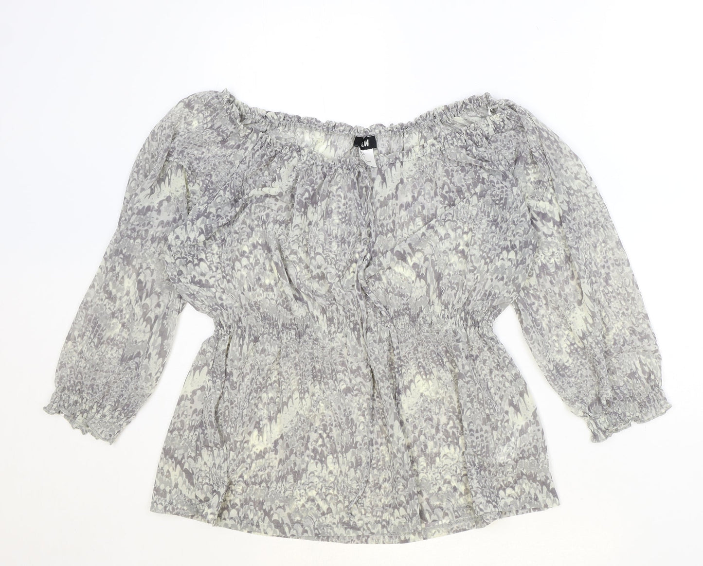 Womens UK Size S H&M Grey Basic Blouse