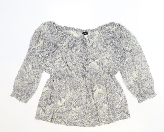 Womens UK Size S H&M Grey Basic Blouse