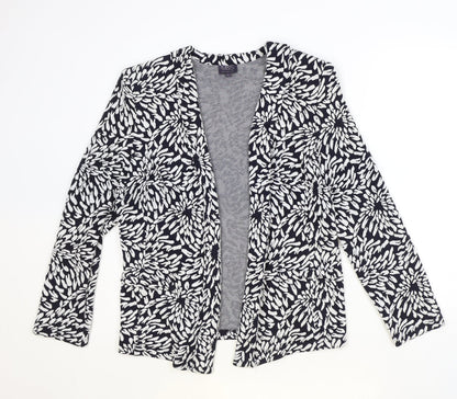 Marks and Spencer Womens Blue Floral Polyester Jacket Blazer Size 12
