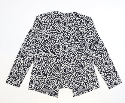 Marks and Spencer Womens Blue Floral Polyester Jacket Blazer Size 12