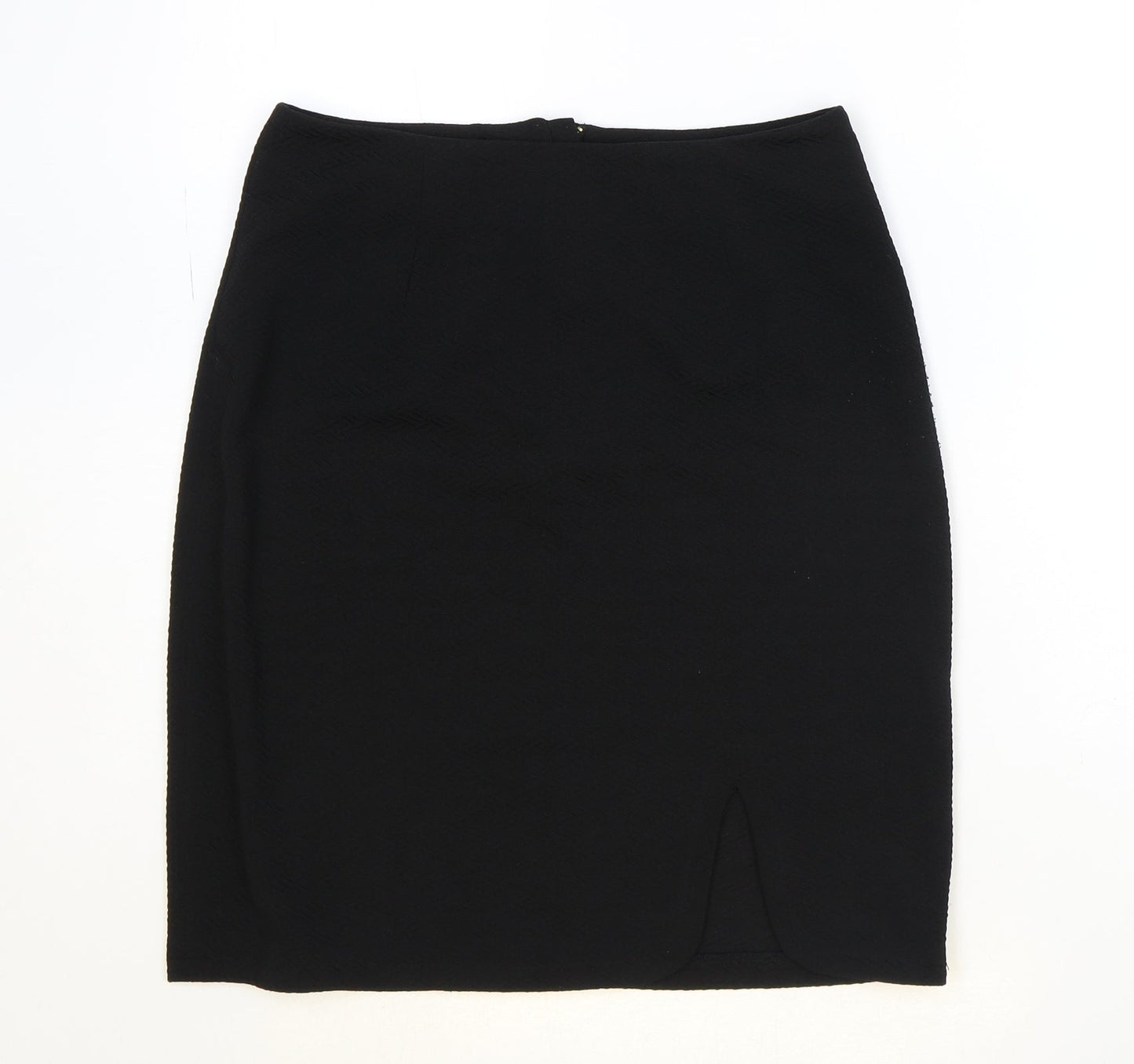 Uttam Boutique Womens Black Polyester Straight & Pencil Skirt Size 12 Zip