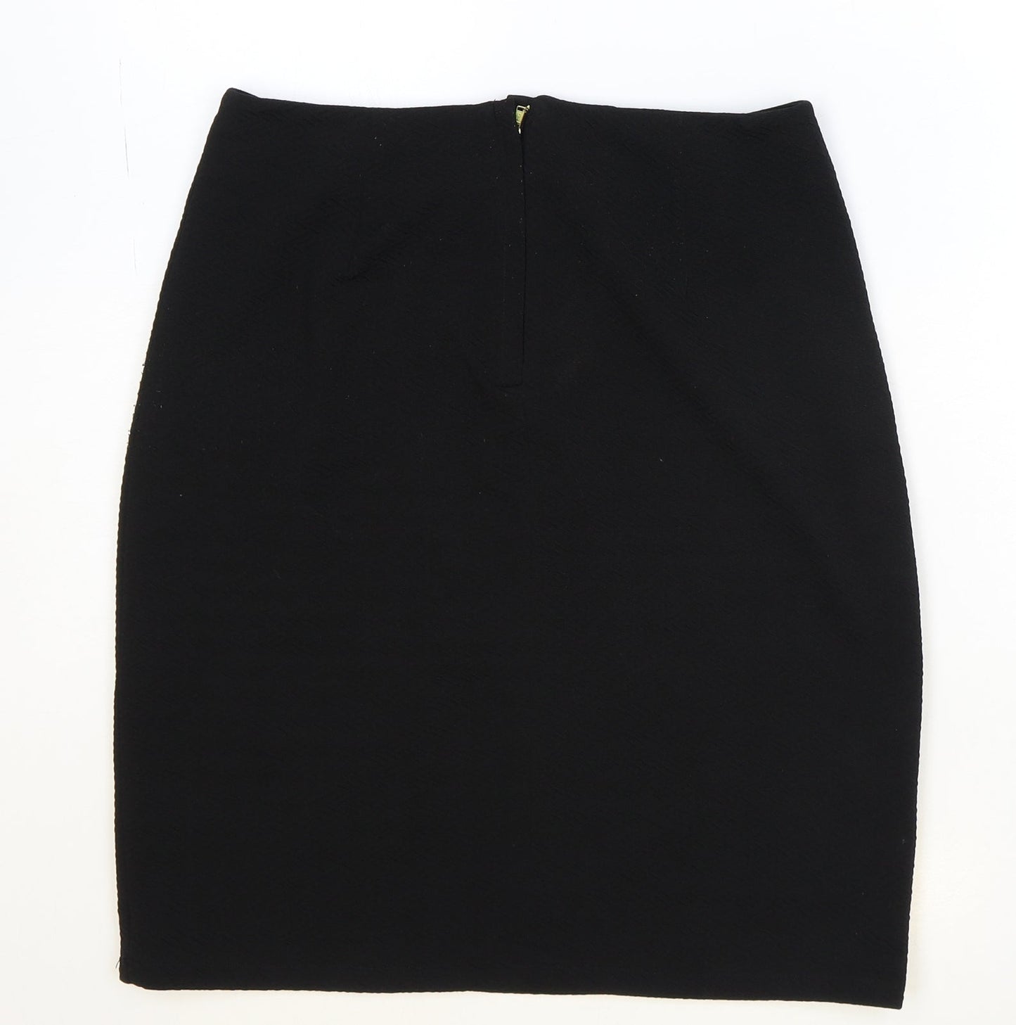 Uttam Boutique Womens Black Polyester Straight & Pencil Skirt Size 12 Zip
