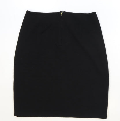 Uttam Boutique Womens Black Polyester Straight & Pencil Skirt Size 12 Zip