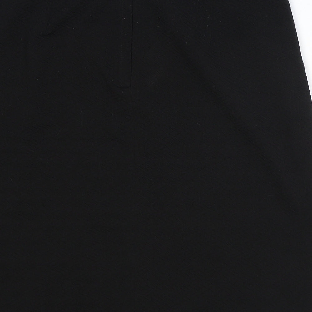 Uttam Boutique Womens Black Polyester Straight & Pencil Skirt Size 12 Zip