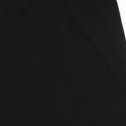 Uttam Boutique Womens Black Polyester Straight & Pencil Skirt Size 12 Zip