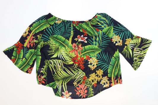 Womens UK Size 14 Preworn Multicoloured Basic Blouse