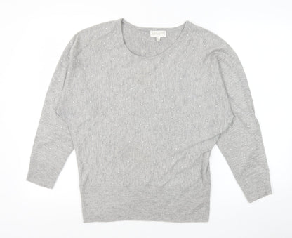 Apricot Womens Grey Round Neck Polyester Pullover Jumper Size 10