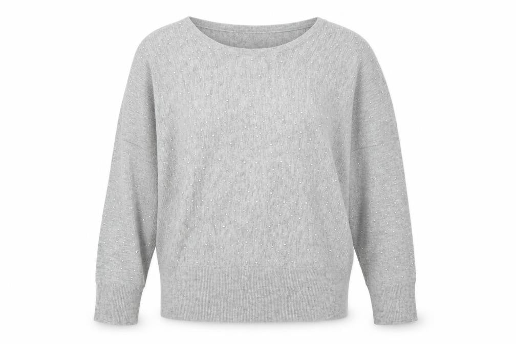 Womens UK Size 10 Apricot Grey Pullover Jumper