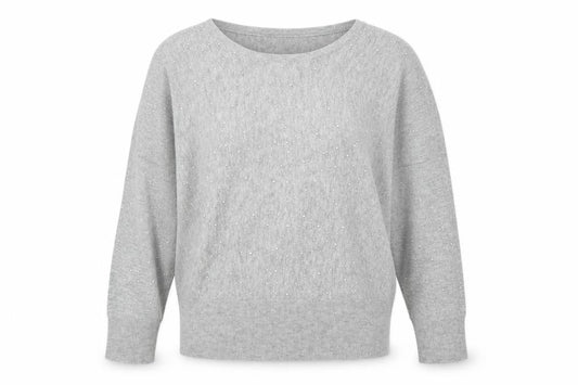 Womens UK Size 10 Apricot Grey Pullover Jumper
