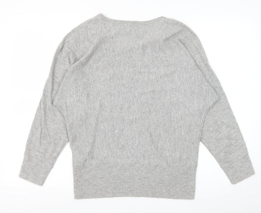 Apricot Womens Grey Round Neck Polyester Pullover Jumper Size 10