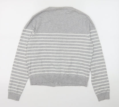 Womens UK Size 14 Papaya Grey Cardigan Jumper