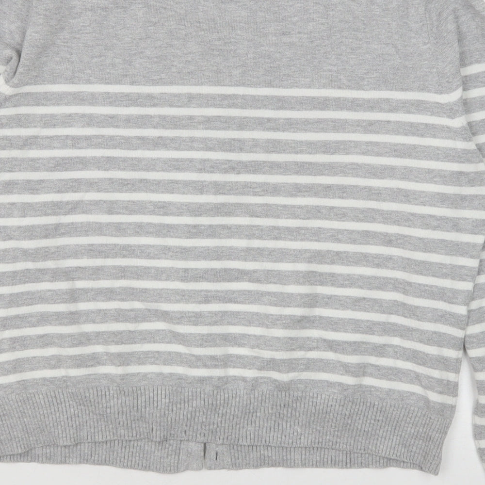 Womens UK Size 14 Papaya Grey Cardigan Jumper